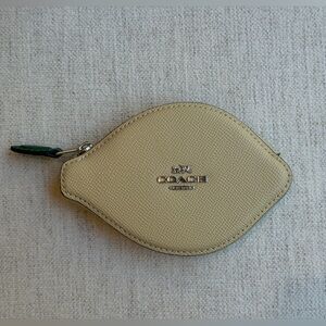 Coach Tan Pebbled Leather Coin Pouch